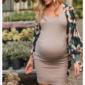 Two Pinkblush maternity bodycon dresses